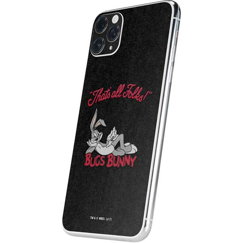 Looney Tunes Bugs Bunny Thats All Folks iPhone 11 Pro Max Skin