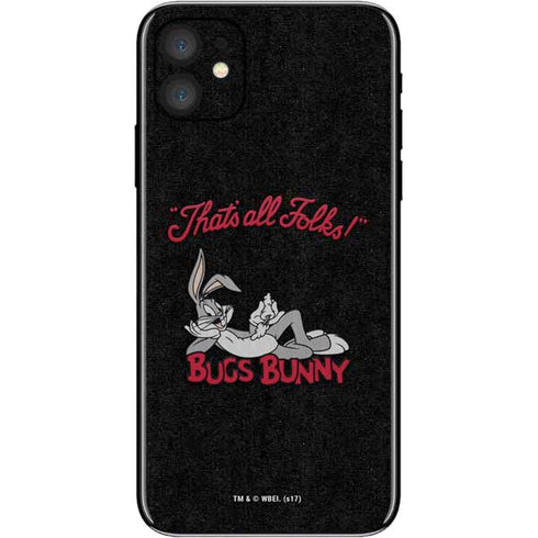 Looney Tunes Bugs Bunny Thats All Folks iPhone 11 Skin