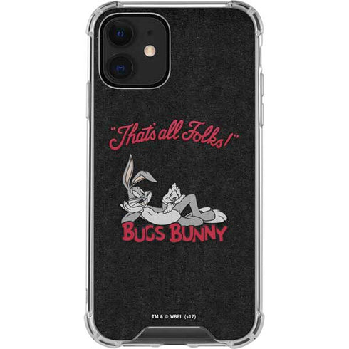 Looney Tunes Bugs Bunny Thats All Folks iPhone 12 Clear Case