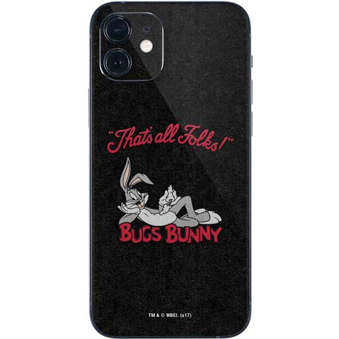 Looney Tunes Bugs Bunny Thats All Folks iPhone 12 Skin