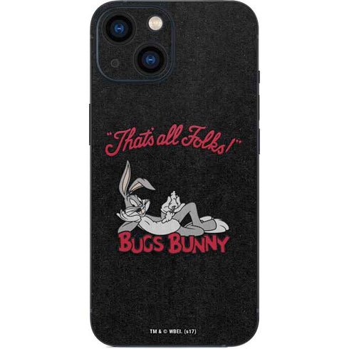 Looney Tunes Bugs Bunny Thats All Folks iPhone 13 Mini Skin