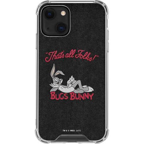 Looney Tunes Bugs Bunny Thats All Folks iPhone 14 Clear Case