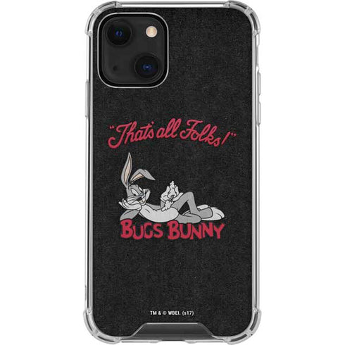 Looney Tunes Bugs Bunny Thats All Folks iPhone 14 Plus Clear Case