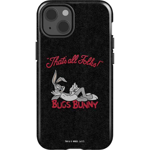 Looney Tunes Bugs Bunny Thats All Folks iPhone 15 Impact Case