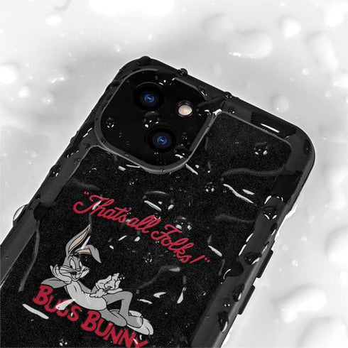 Looney Tunes Bugs Bunny Thats All Folks iPhone 15 Waterproof Case