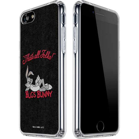 Looney Tunes Bugs Bunny Thats All Folks iPhone SE (2nd & 3rd Gen) Clear Case