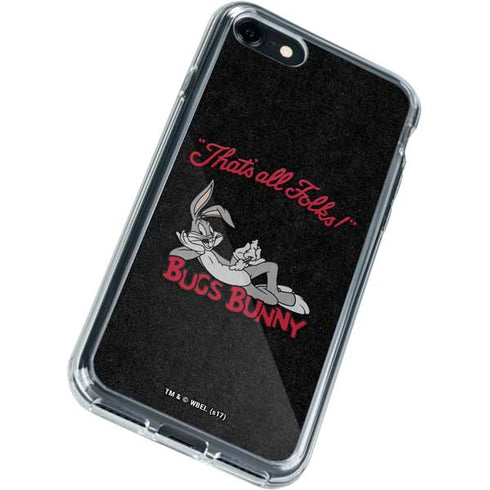 Looney Tunes Bugs Bunny Thats All Folks iPhone SE (2nd & 3rd Gen) Clear Case