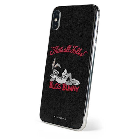Looney Tunes Bugs Bunny Thats All Folks iPhone XS Skin
