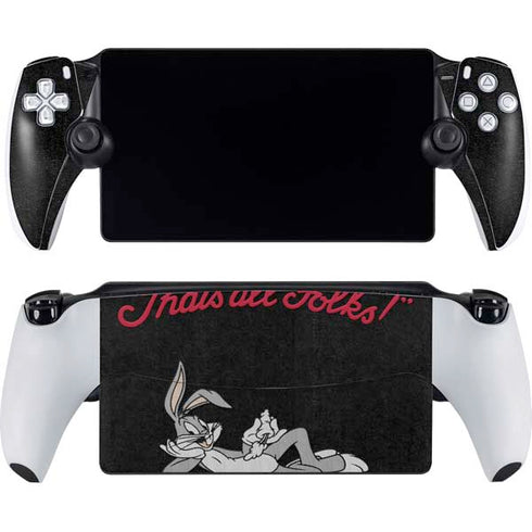 Looney Tunes Bugs Bunny Thats All Folks PlayStation Portal Remote Player Skin