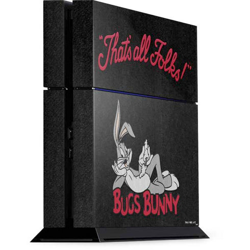 Looney Tunes Bugs Bunny Thats All Folks PS4 Console Skin