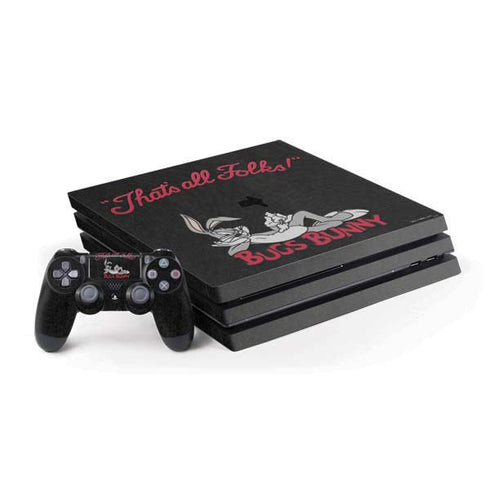 Looney Tunes Bugs Bunny Thats All Folks PS4 Pro Bundle Skin
