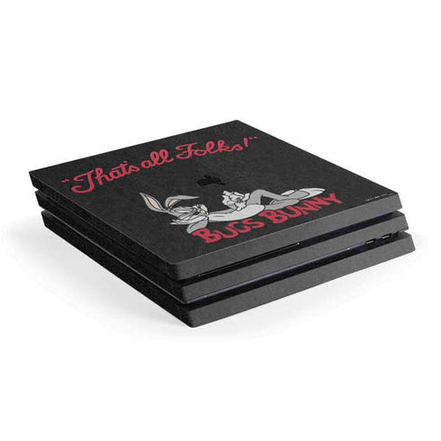 Looney Tunes Bugs Bunny Thats All Folks PS4 Pro Console Skin