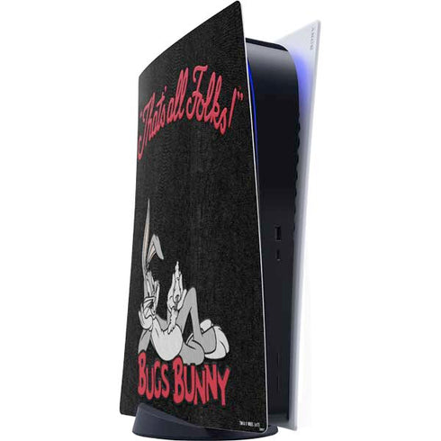 Looney Tunes Bugs Bunny Thats All Folks PS5 Digital Edition Console Skin