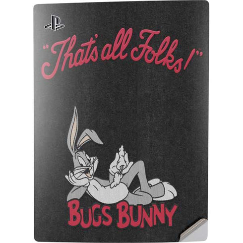 Looney Tunes Bugs Bunny Thats All Folks PS5 Digital Edition Console Skin