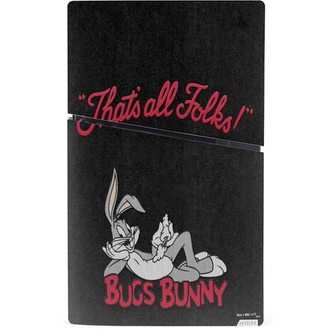 Looney Tunes Bugs Bunny Thats All Folks PS5 Slim Digital Edition Bundle Skin