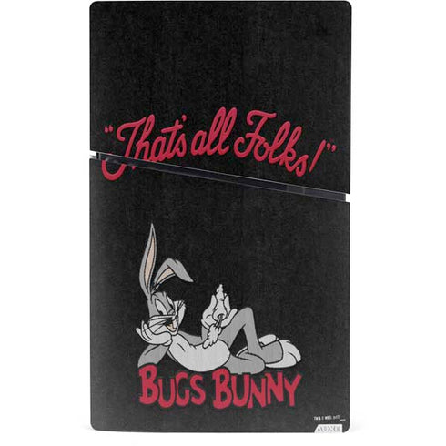 Looney Tunes Bugs Bunny Thats All Folks PS5 Slim Digital Edition Console Skin