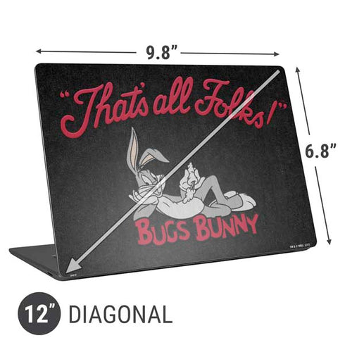 Looney Tunes Bugs Bunny Thats All Folks Universal Laptop 12in (9.8 x 6.8in) Skin