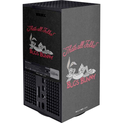 Looney Tunes Bugs Bunny Thats All Folks Xbox Series X Console Skin