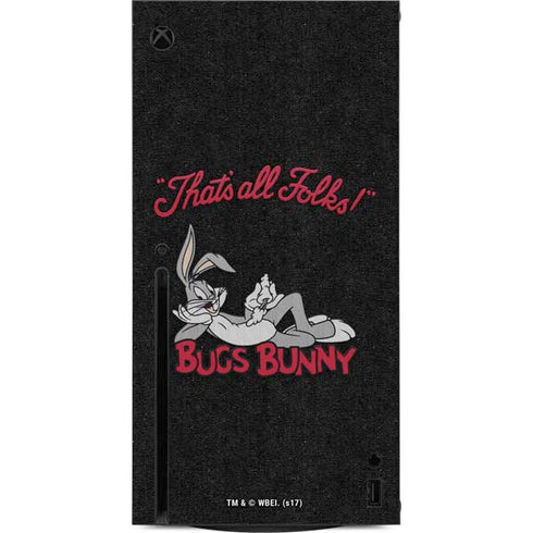 Looney Tunes Bugs Bunny Thats All Folks Xbox Series X Console Skin