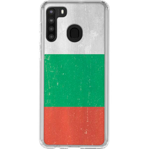Bulgarian Flag Distressed Galaxy A21 Clear Case