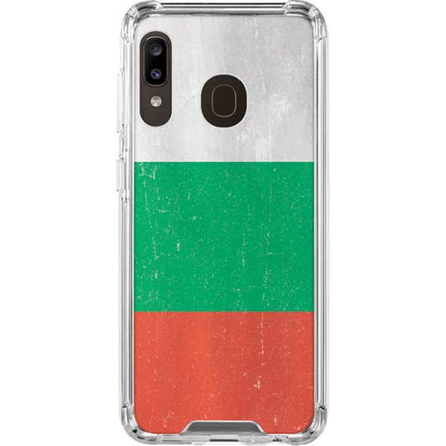 Bulgarian Flag Distressed Galaxy A30 Clear Case