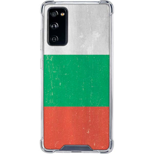 Bulgarian Flag Distressed Galaxy S20 FE Clear Case