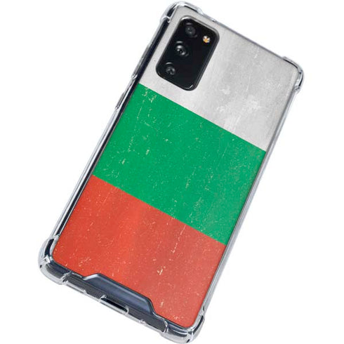 Bulgarian Flag Distressed Galaxy S20 FE Clear Case