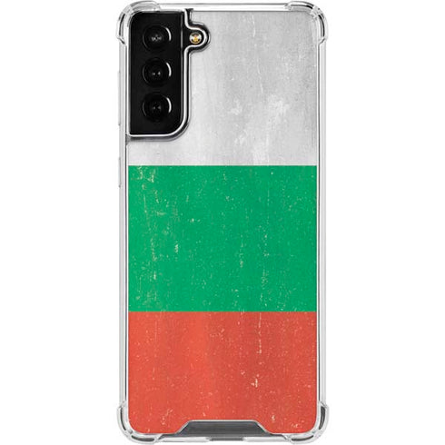 Bulgarian Flag Distressed Galaxy S21 FE Clear Case