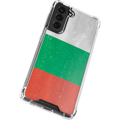 Bulgarian Flag Distressed Galaxy S21 FE Clear Case