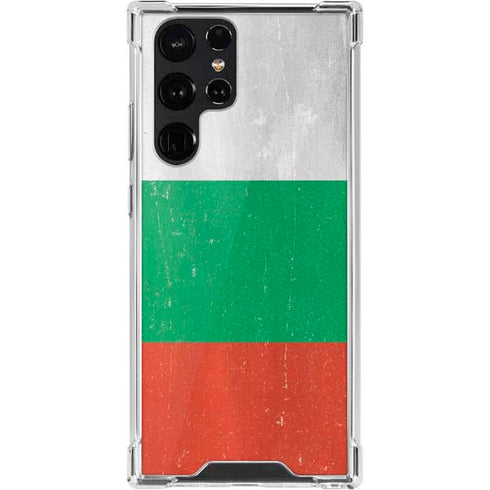 Bulgarian Flag Distressed Galaxy S22 Ultra Clear Case