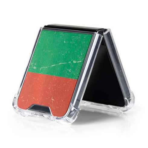 Bulgarian Flag Distressed Galaxy Z Flip5 5G Clear Case