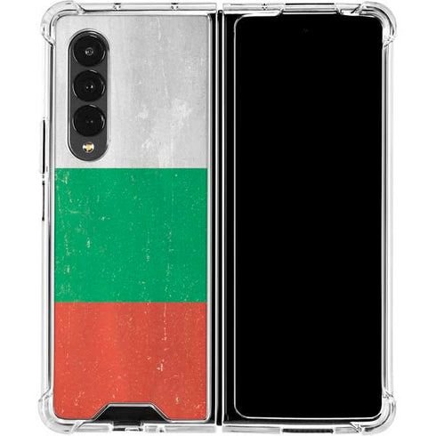 Bulgarian Flag Distressed Galaxy Z Fold4 5G Clear Case