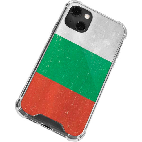 Bulgarian Flag Distressed iPhone 14 Plus Clear Case