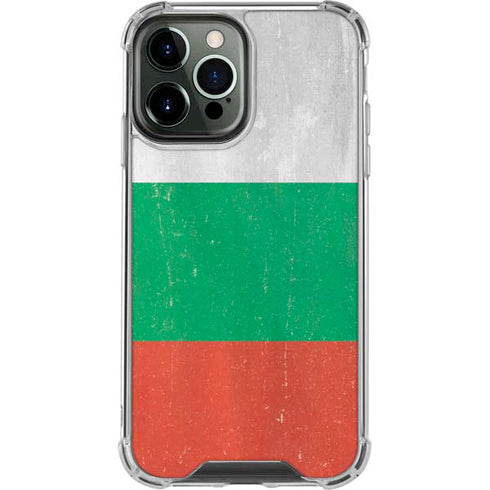 Bulgarian Flag Distressed iPhone 14 Pro Max Clear Case