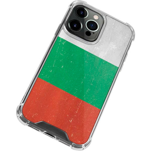Bulgarian Flag Distressed iPhone 14 Pro Max Clear Case