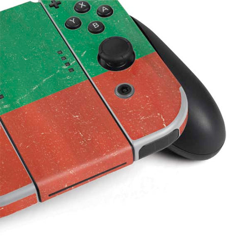 Bulgarian Flag Distressed Nintendo Switch OLED (2021) Skin