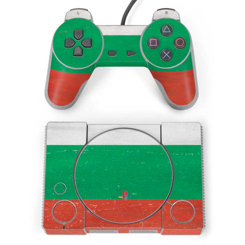 Bulgarian Flag Distressed PlayStation Classic Bundle Skin