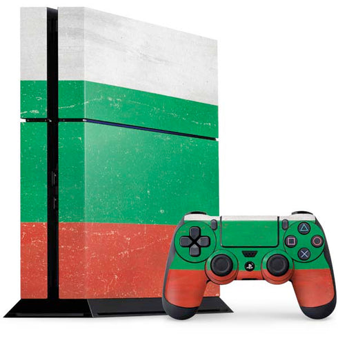 Bulgarian Flag Distressed PS4 Console and Controller Bundle Skin