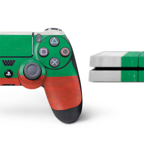 Bulgarian Flag Distressed PS4 Console and Controller Bundle Skin
