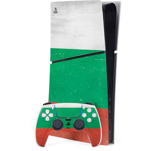 Bulgarian Flag Distressed PS5 Slim Digital Edition Console Skin