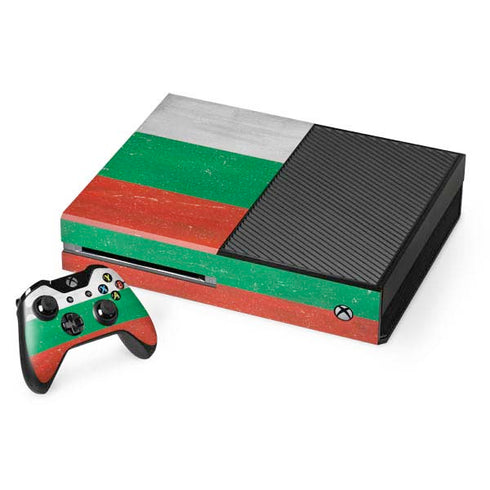 Bulgarian Flag Distressed Xbox One Console and Controller Bundle Skin