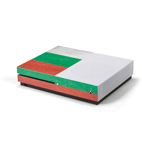 Bulgarian Flag Distressed Xbox One S Console Skin