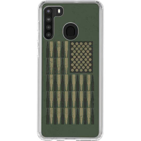 Bullet American Flag Galaxy A21 Clear Case