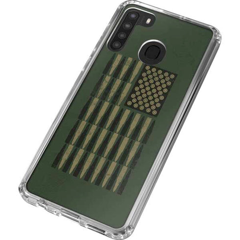 Bullet American Flag Galaxy A21 Clear Case