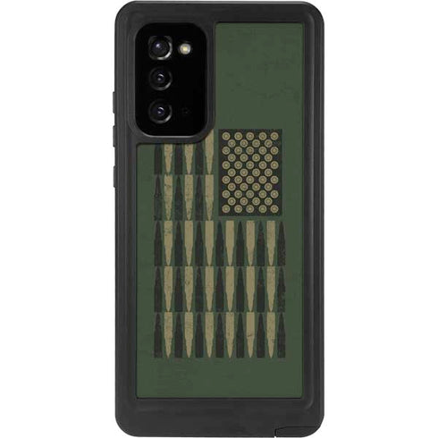 Bullet American Flag Galaxy Note20 5G Waterproof Case