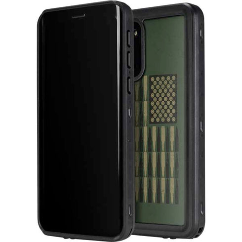 Bullet American Flag Galaxy S20 Plus Waterproof Case