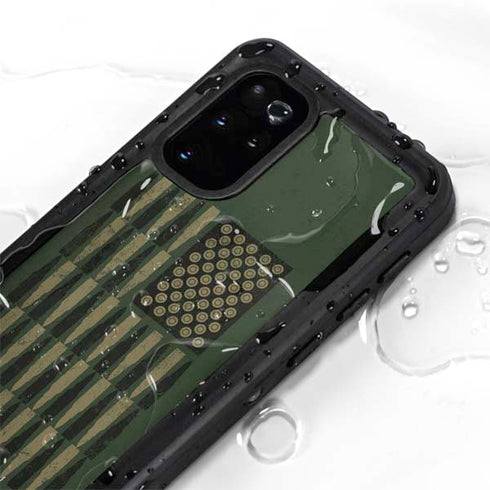 Bullet American Flag Galaxy S20 Plus Waterproof Case