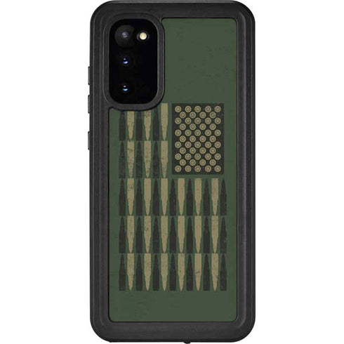 Bullet American Flag Galaxy S20 Waterproof Case