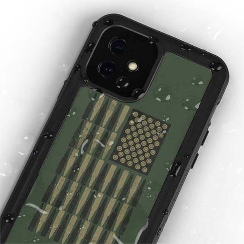 Bullet American Flag iPhone 12 Mini Waterproof Case