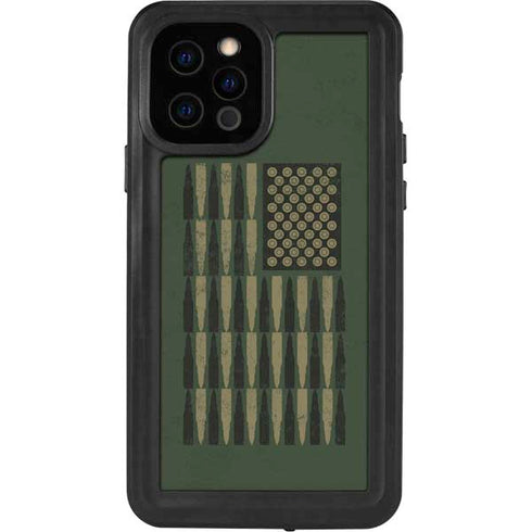 Bullet American Flag iPhone 12 Pro Waterproof Case